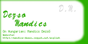 dezso mandics business card